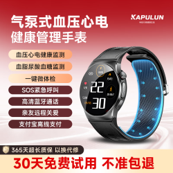 卡普伦 高精准气泵测血压手表评估尿酸血糖健康监测心率血氧睡眠蓝牙通话