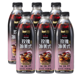 隅田川咖啡 猫超臻选即饮咖啡隅田川咖玫瑰美式啡饮料1L*6瓶冷萃无糖分享装
