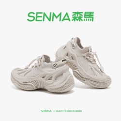 森馬 ①SENMA森马女鞋夏季透气飞织网面运动休闲网鞋轻便软底跑步潮鞋