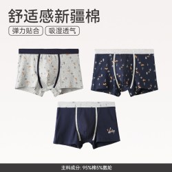 芬腾 男士内裤男平角裤青年潮韩版个性纯棉质透气全棉四角裤头裤衩