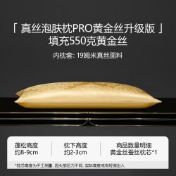 邵氏家纺 金蚕1号泡肤枕PRO真丝版 100%黄金丝桑蚕丝枕芯枕头19姆米真丝