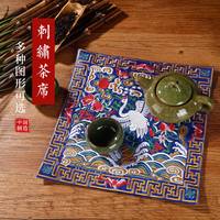 程老师 清代官服补子绣片文官一品仙鹤绣花补子工艺礼品绣片鼠标垫茶杯垫
