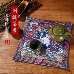 程老师 清代官服补子绣片文官一品仙鹤绣花补子工艺礼品绣片鼠标垫茶杯垫