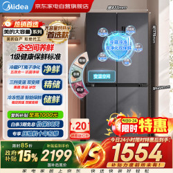 美的 电冰箱471升十字四开门双循环双变频三挡变温净味抗菌一级能效风冷无霜BCD-471WSPZM(E)