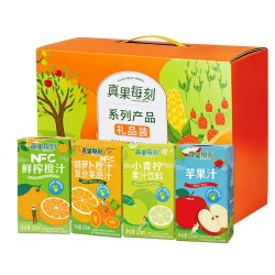 真果 NFC橙汁0苹果汁整箱酸甜果汁网红饮料125ml*20罐青柠汁真果盒装