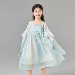 笛莎 女童25春秋中大童春秋装儿童连衣裙