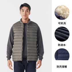 迪卡侬 运动马甲男款秋冬季棉马甲背心马夹保暖坎肩户外SAG1