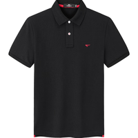 七匹狼 1D1A10601888 纯棉翻领 黑色 5XL POLO衫
