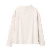 無印良品  無印良品 MUJI 女士高圆领长袖T恤 BBM03A0A 淡黄色 XXL