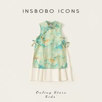 移动端：insbobo 汉服女童女童夏装连衣裙新中式唐装儿童裙子2024洋气女宝童装