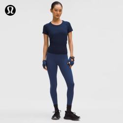 lululemon 丨Wunder Train 女士运动腰部后侧 V 型设计紧身裤 24" LW5ICSA 斜纹蓝