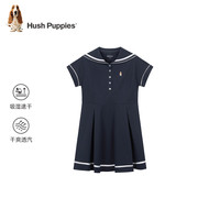 暇步士 女童半袖连衣裙 藏蓝