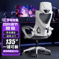 全品屋 电竞人体工学电脑椅 白框灰网