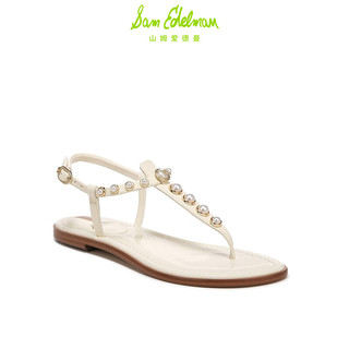 Sam Edelman GIGI PEARL 珍珠装饰夹趾凉鞋 白色 35