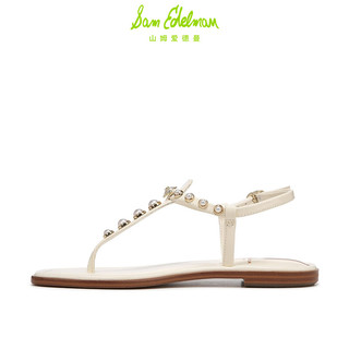 Sam Edelman GIGI PEARL 珍珠装饰夹趾凉鞋 白色 35