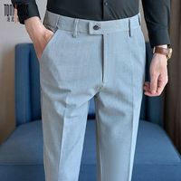 百亿补贴：Tony Jeans 汤尼俊士夏季男士休闲薄款松紧腰西装裤韩版修身直筒小脚九分西裤