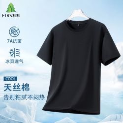 杉杉 夏季短袖T恤男宽松透气纯色打底半袖体恤衫男