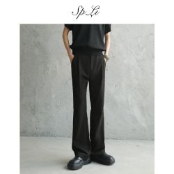 SP.LI SPLi肌理珠蒂垂感男士美式微喇西裤夏季宽松直筒休闲裤