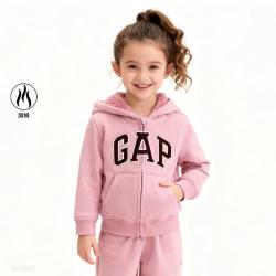 Gap 女幼童2025秋季款logo刺绣仿羊羔绒内里卫衣儿童装829265