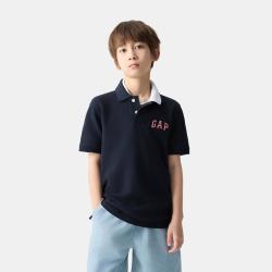 Gap 男童春夏款经典logo纯棉珠地Polo衫宽松短袖T恤美版843607