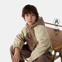 Gap 男童秋冬款防风加绒logo撞色连帽外套夹克675471