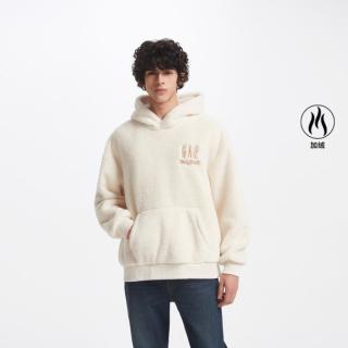Gap 男女装2024秋季抱抱绒字母刺绣logo抓绒卫衣套头衫609098 米色 170/92A(M) 亚洲尺码