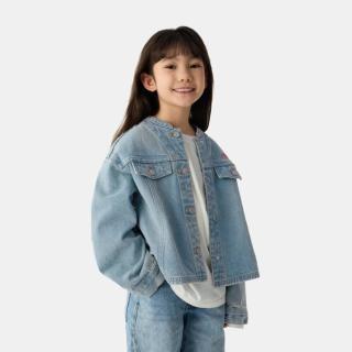 Gap 女童春款纯棉爱心刺绣logo牛仔外套儿童装夹克741999