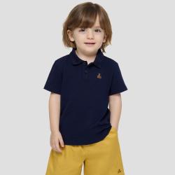 Gap 男幼童2026春季款小熊刺绣短袖POLO衫儿童装休闲上衣893467