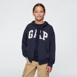 Gap 男童2025春季款字母logo拉链连帽卫衣多色儿童装美版743966