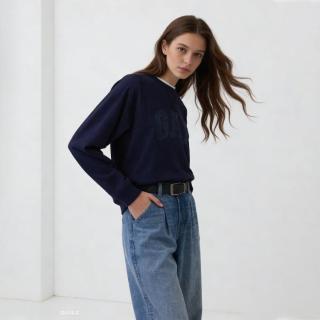 Gap 女装2026春季款刺绣logo宽松圆领卫衣休闲上衣美版888007