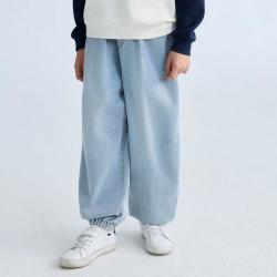 Gap 男童2026春季款宽松弯刀束口牛仔裤儿童装休闲长裤861087