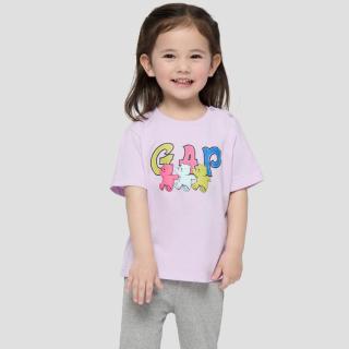 Gap 女幼童2026春季款纯棉logo小熊图案短袖T恤儿童装上衣893476
