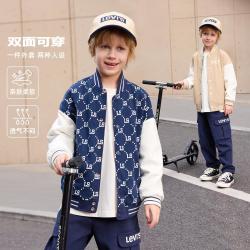 Levi's 男童针织夹克李维斯童装儿童时尚休闲上衣双面穿设计春秋季外套