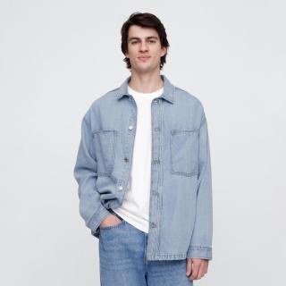 Gap 男装春季款基础款金属扣翻领牛仔服常规外套美版744571