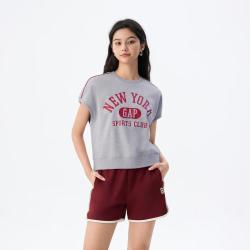 Gap 女装春夏季款重磅撞色字母印花logo卫衣宽松上衣766135