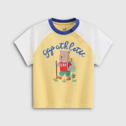 Gap 男女幼童2026夏季款logo印花纯棉插肩袖短袖T恤儿童装867633