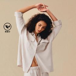 Gap 女装春款翻领大口袋莱赛尔长袖衬衫宽松上衣766039