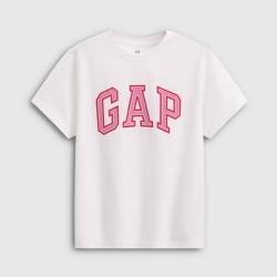 Gap 女童纯棉胶印字母logo短袖T恤儿童装上衣759431