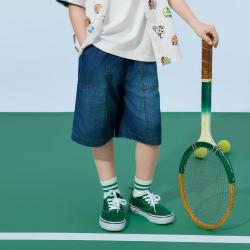 Gap 男童大童2026夏季款经典水洗松紧腰牛仔短裤儿童装893213