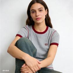 Gap 女装2026春季款复古logo刺绣休闲短袖T恤时尚上衣859036