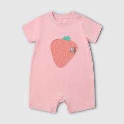 Gap 婴幼儿2026春季款趣味水果图案短裤连体衣儿童装爬服867661