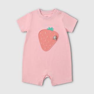 Gap 婴幼儿2026春季款趣味水果图案短裤连体衣儿童装爬服867661