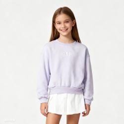 Gap 女童春季款刺绣logo罗纹圆领卫衣儿童装休闲上衣719210