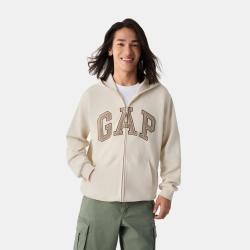 Gap 男女装春绒布刺绣logo拉链连帽卫衣外套721232