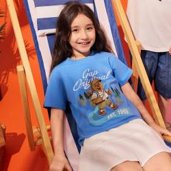 Gap 男童2026春季款logo印花圆领短袖T恤儿童装休闲上衣867562