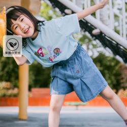Gap 女童大童2026夏季款莱赛尔天丝小熊牛仔短裤儿童装893217