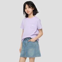Gap 女童2026春季款logo刺绣胸袋短袖T恤儿童装百搭上衣893625