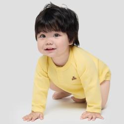 Gap 婴幼儿2026春季款纯棉小熊亨利领长袖连体衣儿童装861538