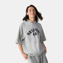 Gap 男女装春夏款法式圈织柔软刺绣logo中袖连帽卫衣721102