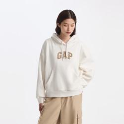 Gap 女装秋季款经典logo碳素磨毛抓绒休闲连帽衫卫衣634443
